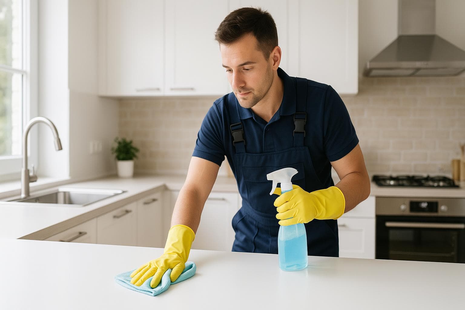 Profesional de limpieza del hogar trabajando en Barcelona
