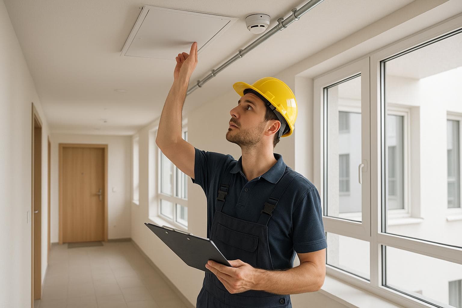 Profesional de mantenimiento de comunidades trabajando en Barcelona