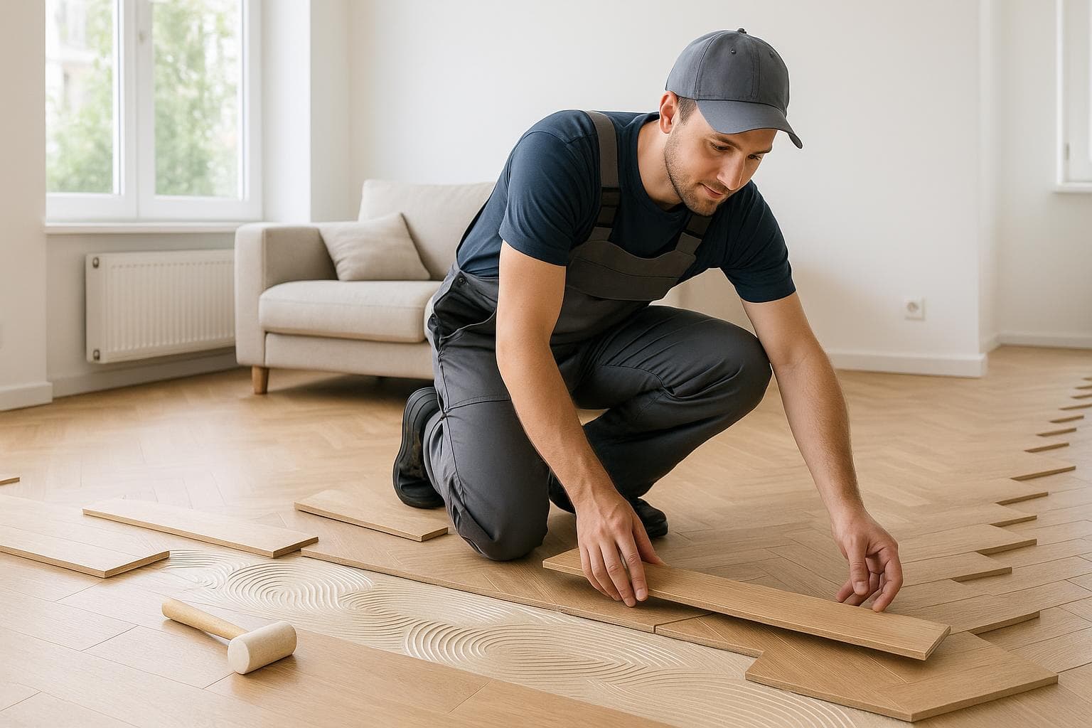 Profesional de parquet trabajando en Barcelona