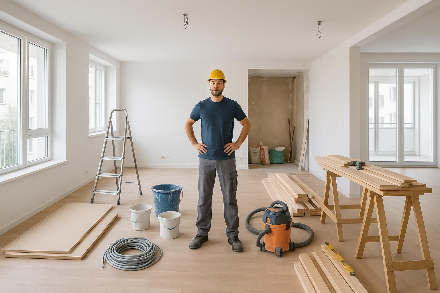 Profesional de reformas integrales trabajando en Barcelona